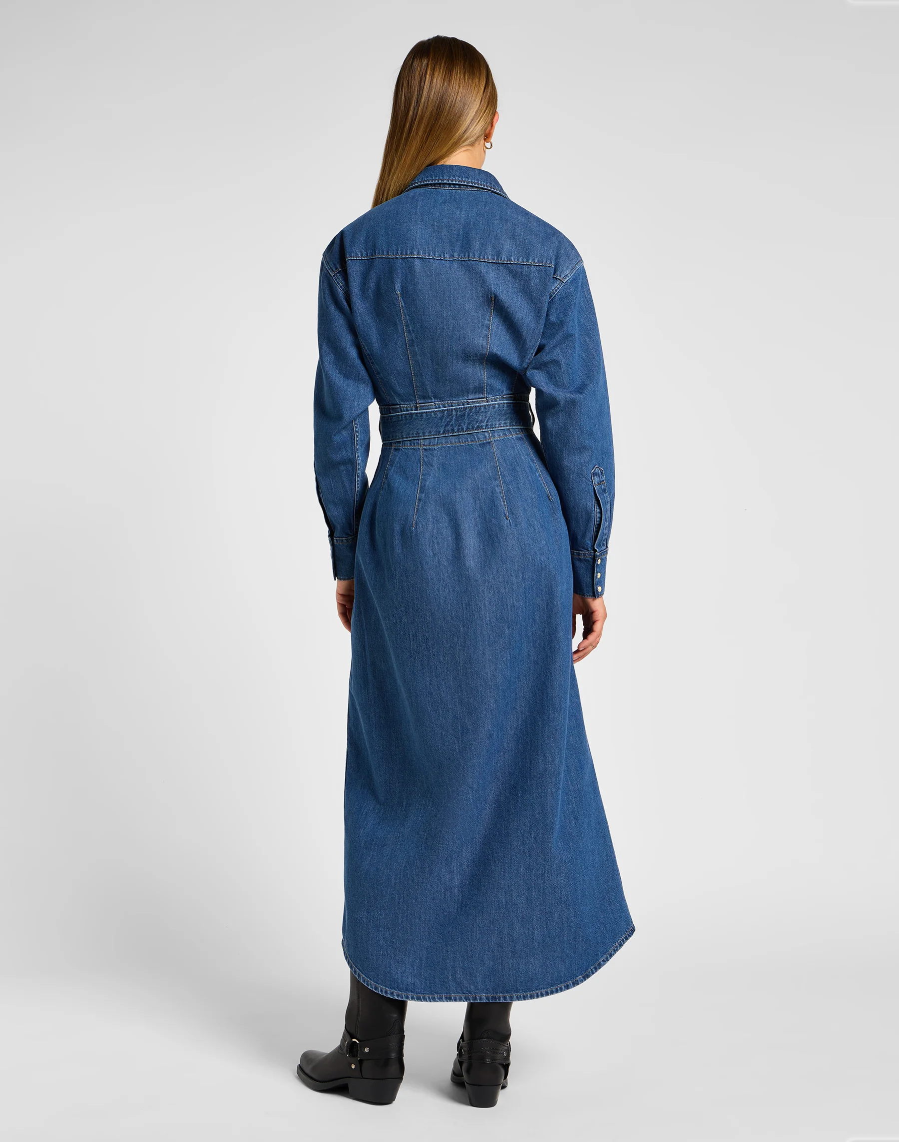 Belted Western Robe en bleu fusion – Image 2