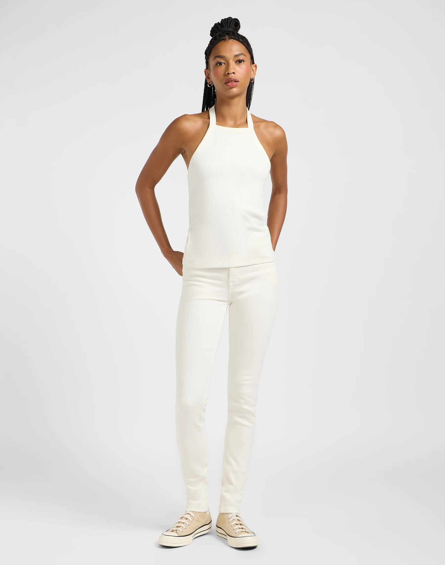 Top à dos ouvert en écru – Image 3