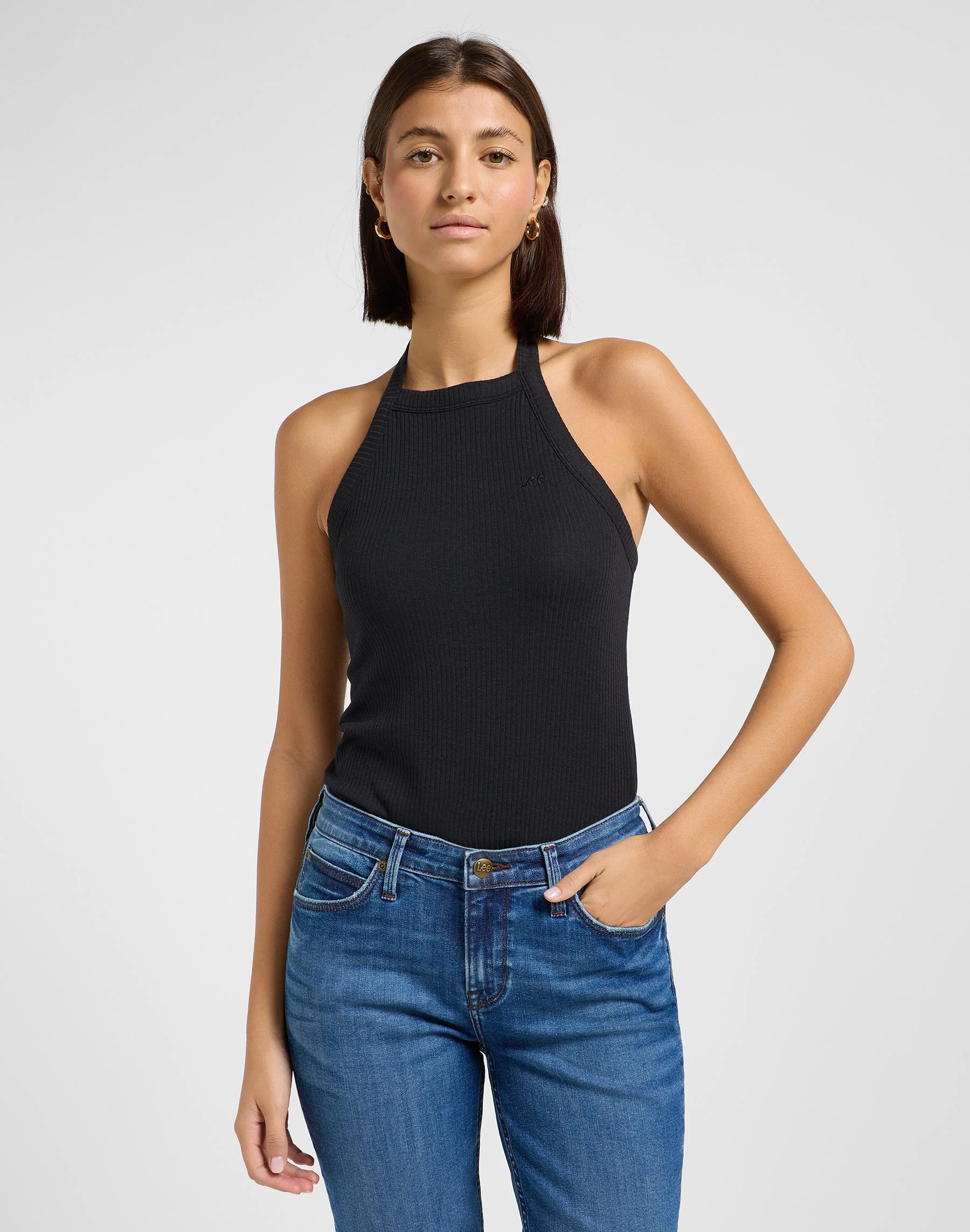 Top Halter à dos ouvert en Unionall Black