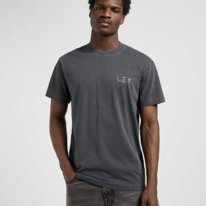 Tee graphique relaxé en noir délavé