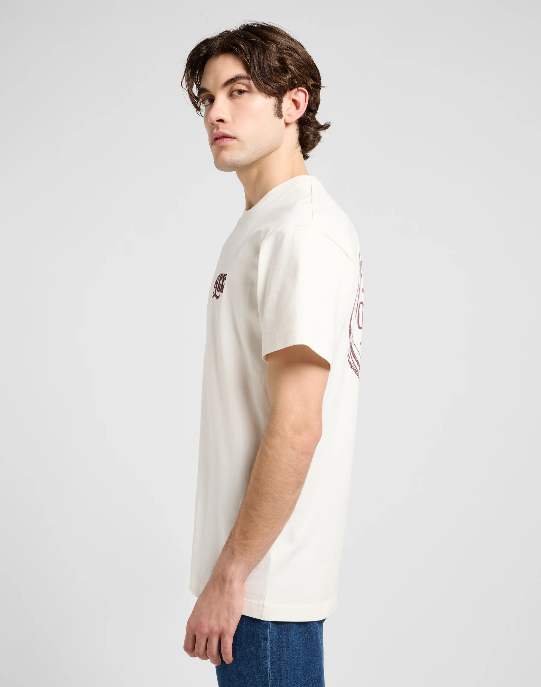 Tee graphique relax en écru – Image 4
