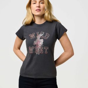 Tee Shrunken Band en noir fondu