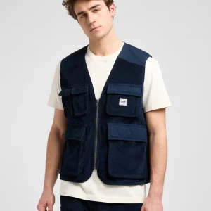 Gilet Ww Mixed Media en Rivet Navy