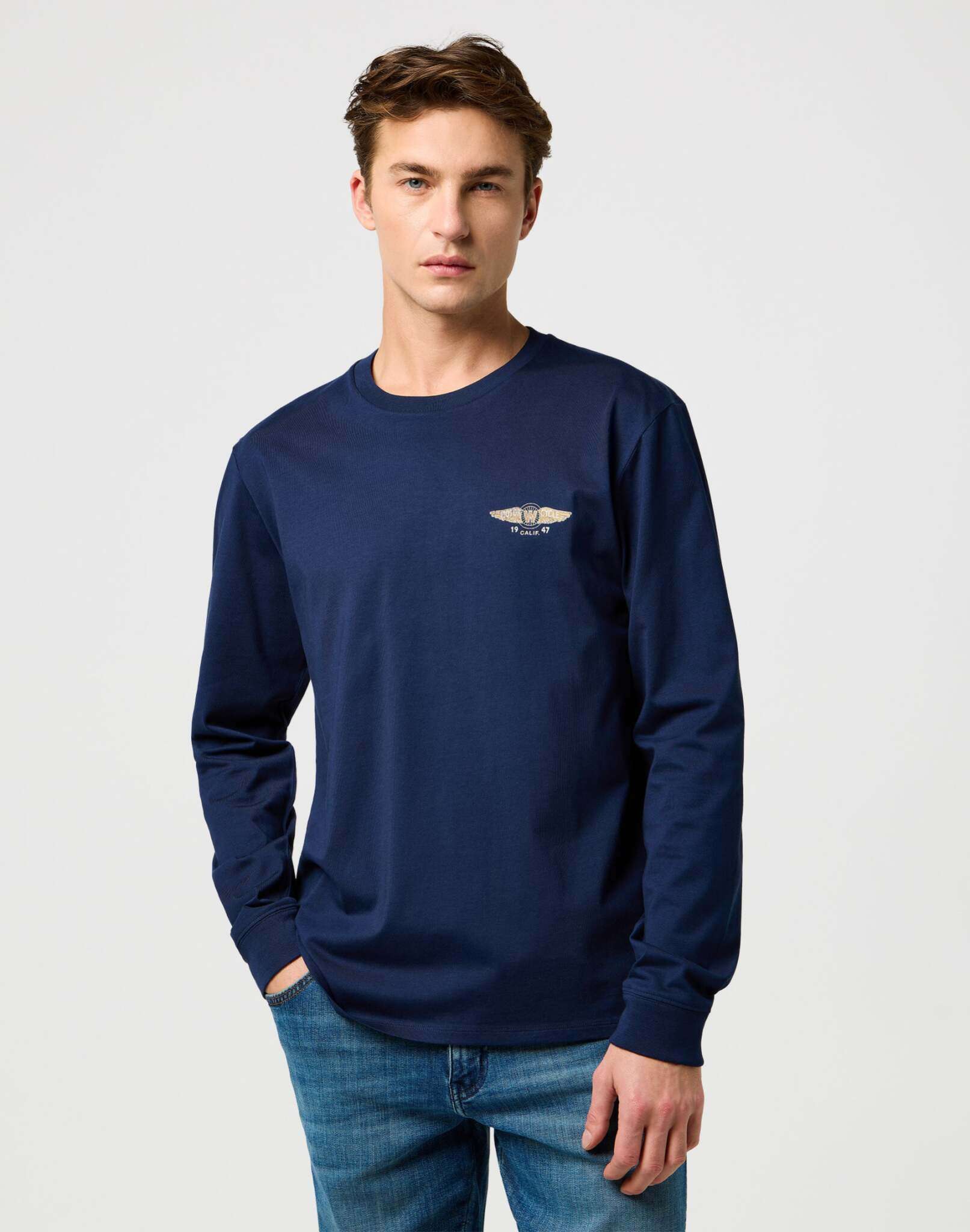 Ls Americana Tee en bleu marine