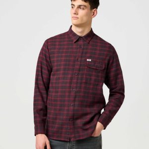 1 pt Flannel Shirt en Black Wine