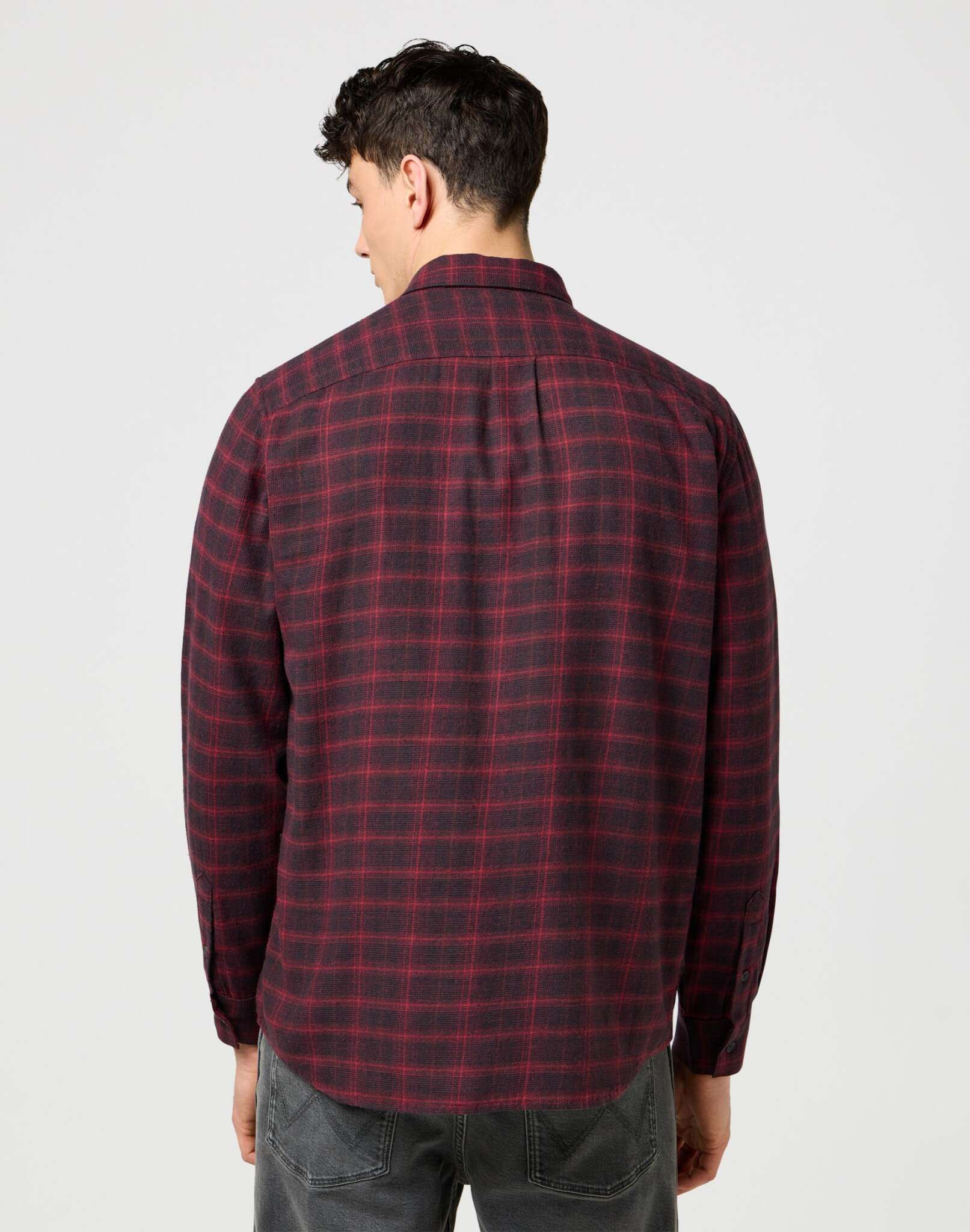 1 pt Flannel Shirt en Black Wine – Image 2