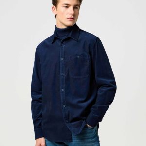 1 pt de chemise en velours côtelé marine