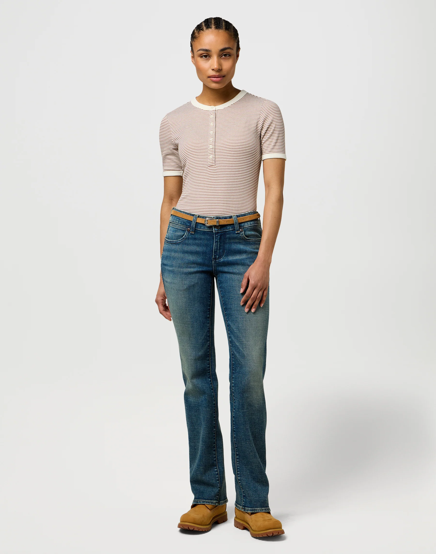 Thin Western Belt en camel – Image 3