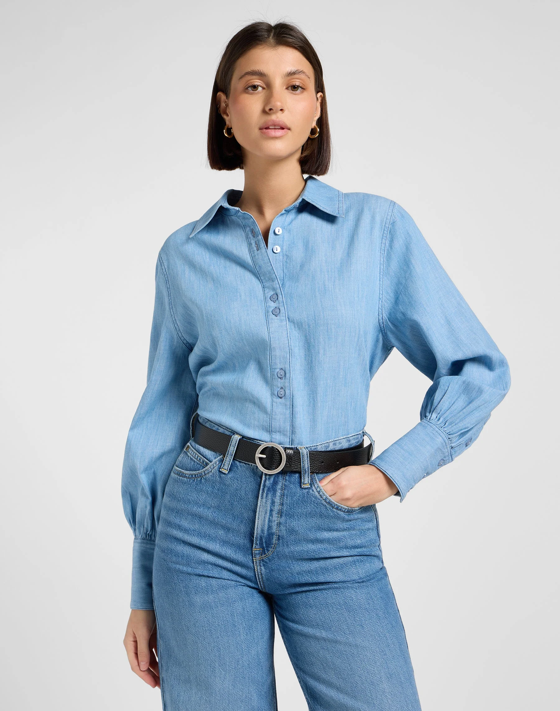 Ceinture à boucle ronde en noir – Image 2