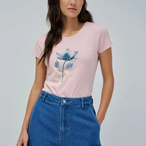 T-shirt Graphic Flower Print en rose moyen V1