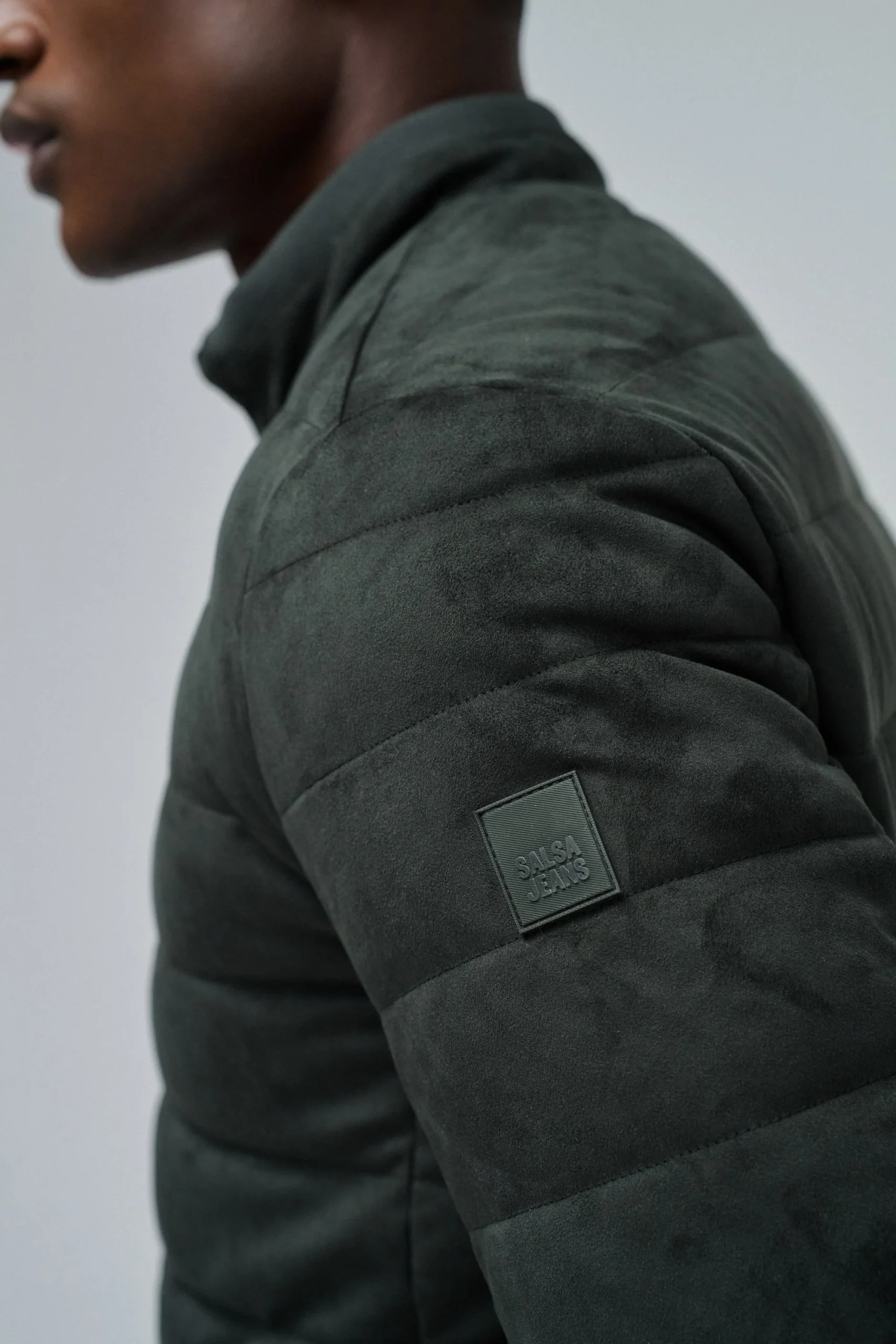 Bomber en daim vert foncé – Image 3