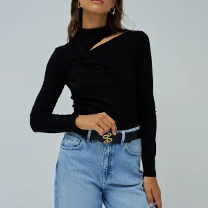 Manchon long avec détail torsadé en noir