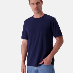 T-shirt - Slub en bleu marine