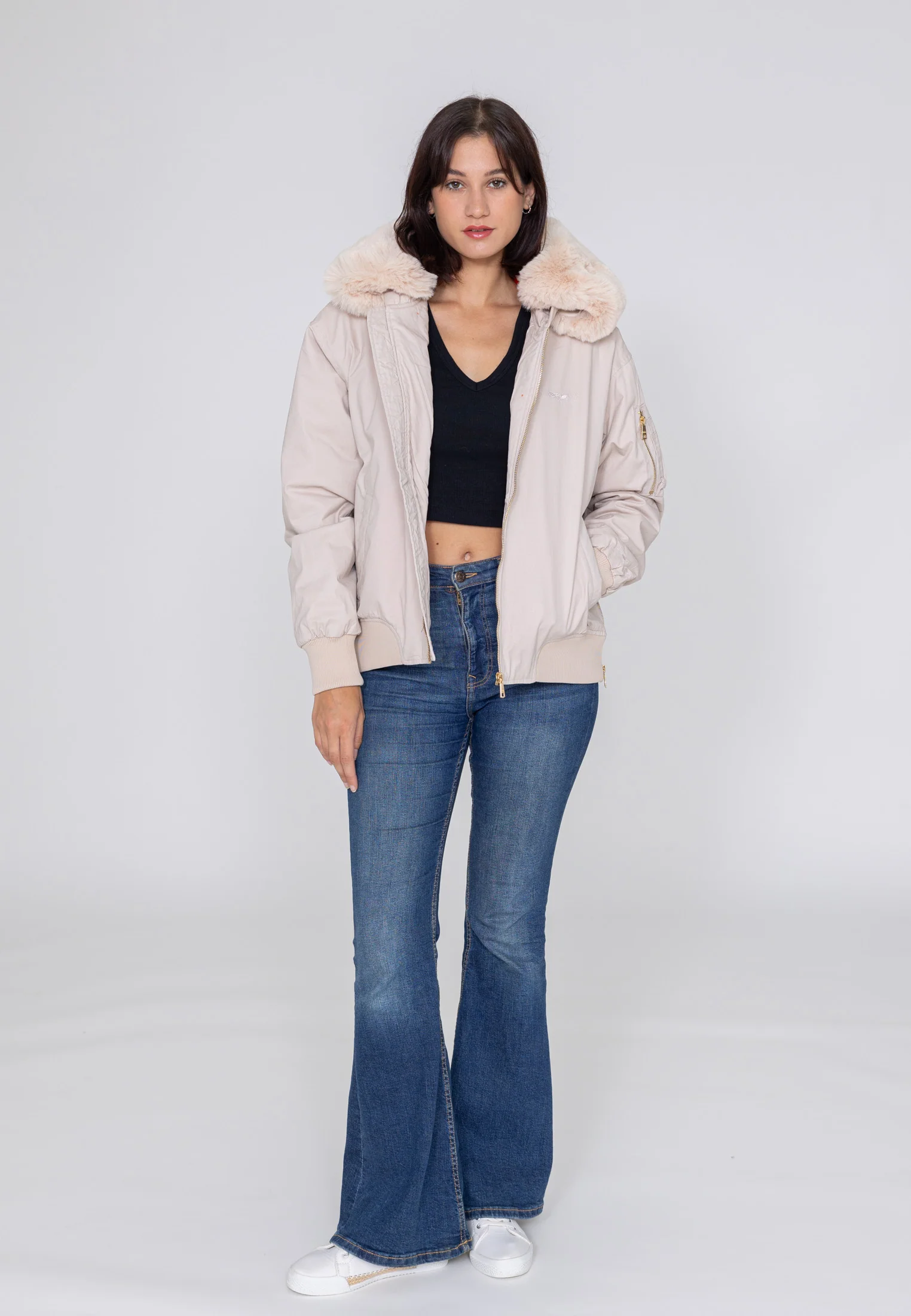 Ada W blouson bombardier en crème – Image 3
