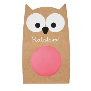 Balle rebondissante hibou 57 mm – Rose