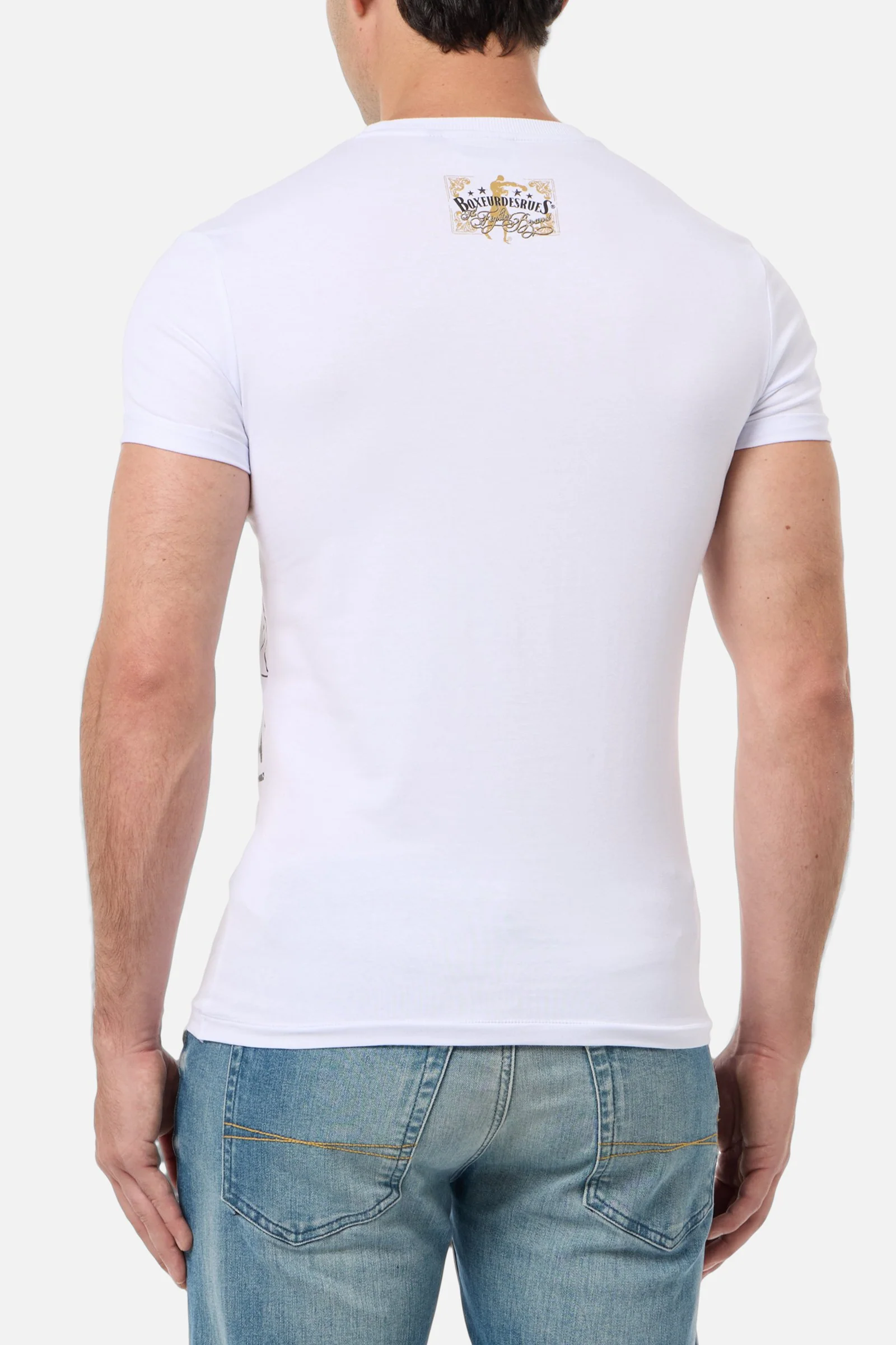 T-shirt imprimé à col rond en blanc – Image 2