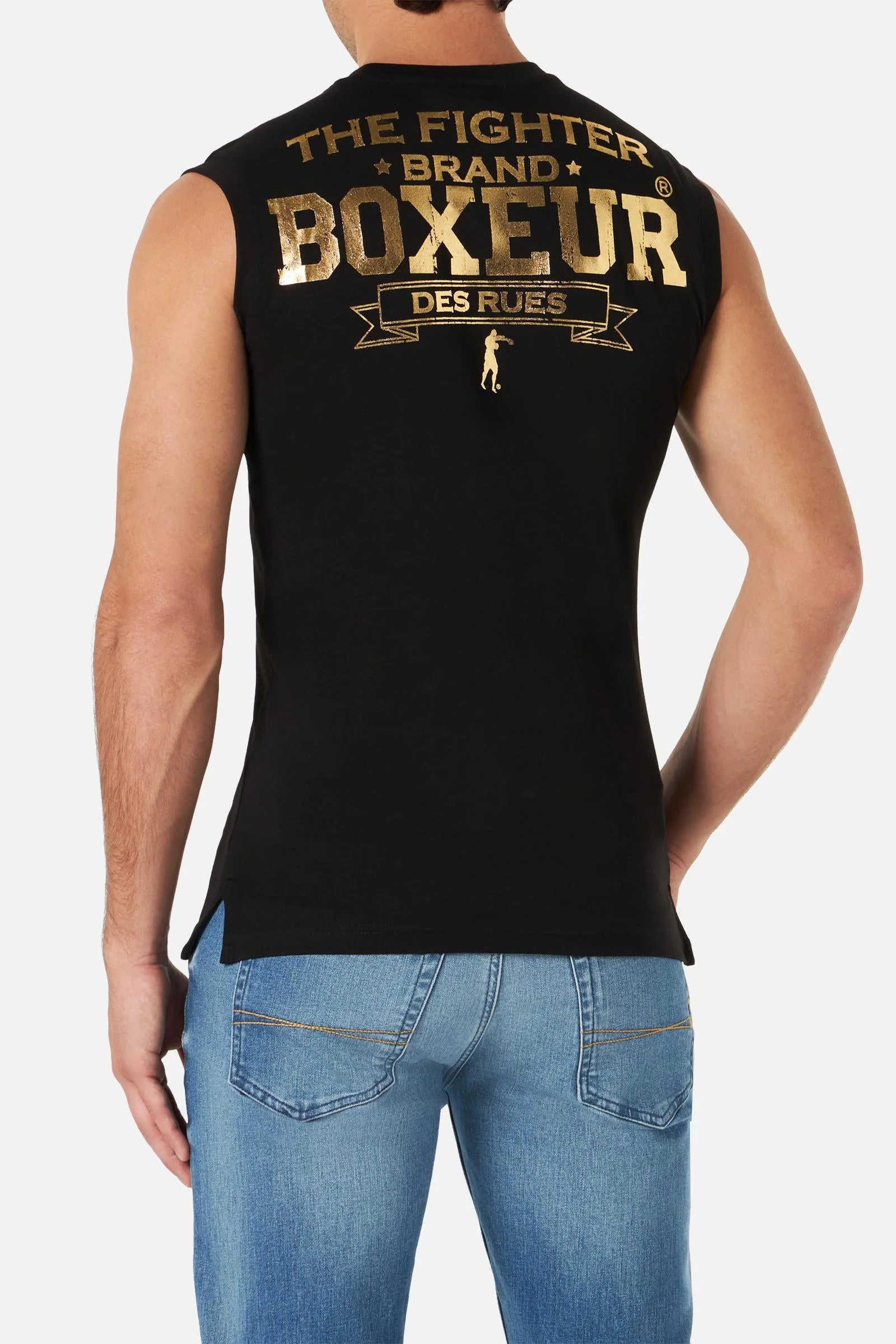 Débardeur basique imprimé en noir et or – Image 2