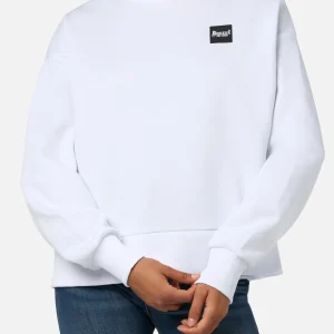 Sweat-shirt ras du cou en blanc