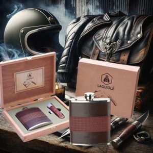 Coffret cadeau Laguiole Flasque et Couteau en Bois