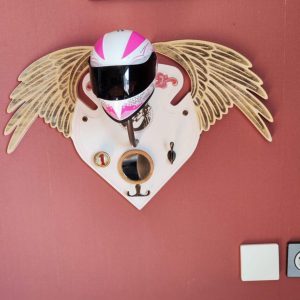 Porte-Casque Cœur de Biker pour Elle – Édition Ailes Dorées