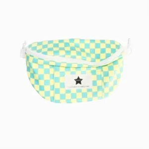 Le sac banane damier – Bleu et jaune