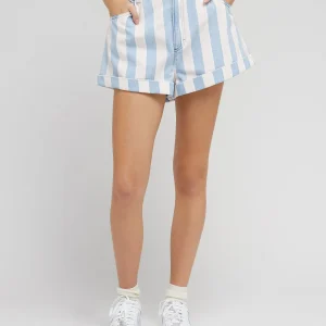 Short plissé à rayures moyennes