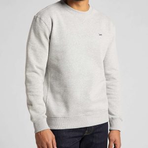 Sweat-shirt ras du cou Plain en gris chiné