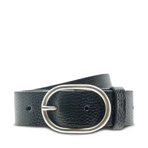 Wide Leather Belt en noir
