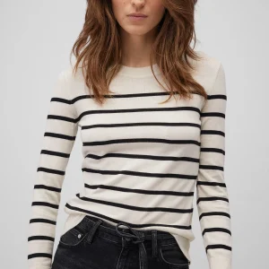 Sweat ras du cou à rayures noires