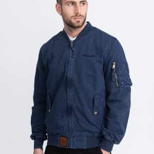 Veste aviateur Mac M en bleu marine