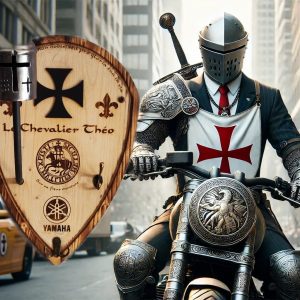 Porte-Casque Style Templier – Bouclier du Chevalier Motard