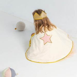 Le baby set cape et couronne – or