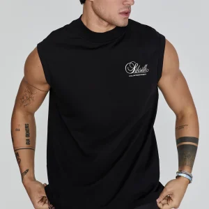 T-shirt sans manches en noir