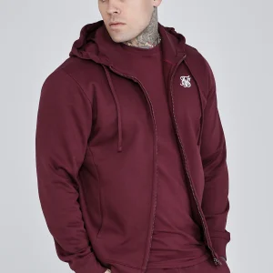 Sweat à capuche intégral Essentials en bordeaux