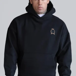 Pull à capuche en noir