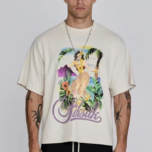 T-shirt graphique en écru