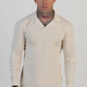 Polo Revere à manches longues en écru