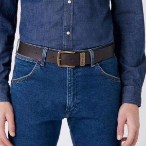 Ceinture en boucle métallique en marron