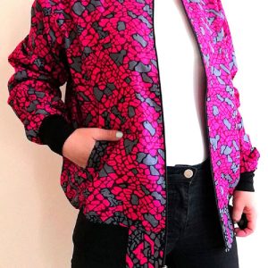 Veste Bomber Femme en tissu wax Kaolack