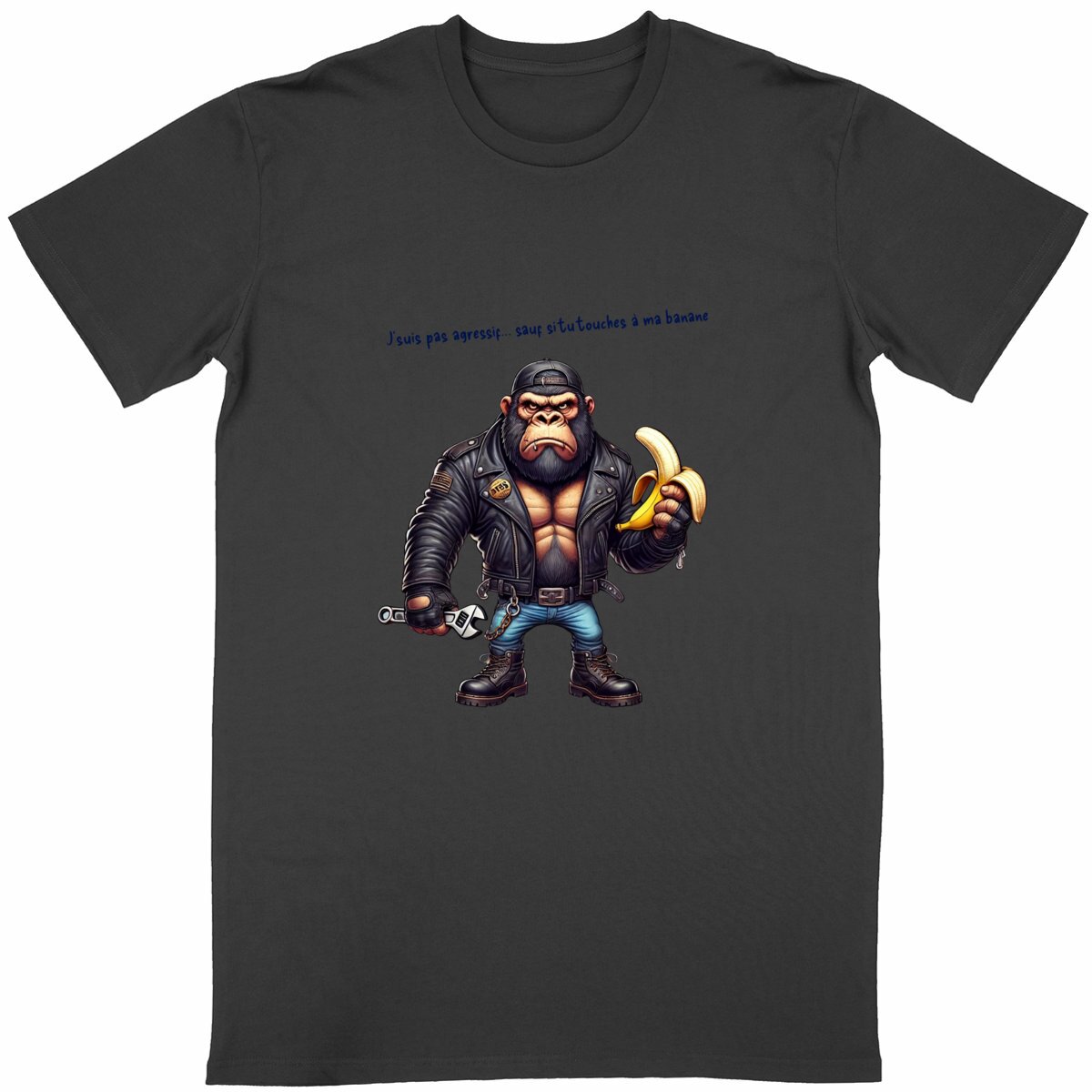 T-shirt motard drôle gorille biker – Design exclusif Le Monde du Motard – – Image 2