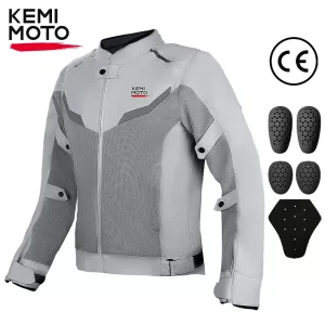 Veste moto été CE respirante homme – protection complète dorsale et coudes – look Touring sport –