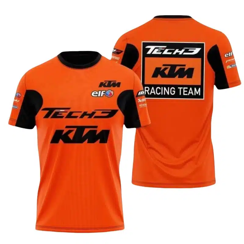 T-shirt moto homme style KTM – maillot été respirant motocross ou VTT, fan art non officiel, look racing orange et noir, tailles XXS à 6XL – Image 2