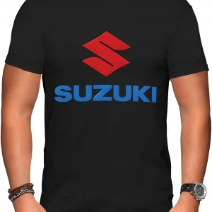 t-shirt Suzuki moto homme – t-shirt noir logo Suzuki impression , coton respirant, tenue sport moto, idée cadeau motard
