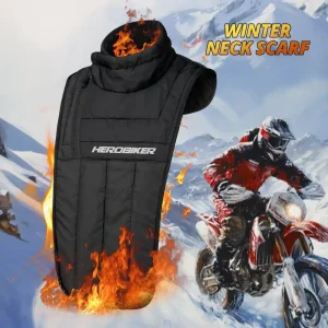Écharpe de Cou Thermique Moto Hiver – Bavette Motard Coupe-Vent Chauffante – Protection Poitrine et Cou Herobiker, Conduite Grand Froid