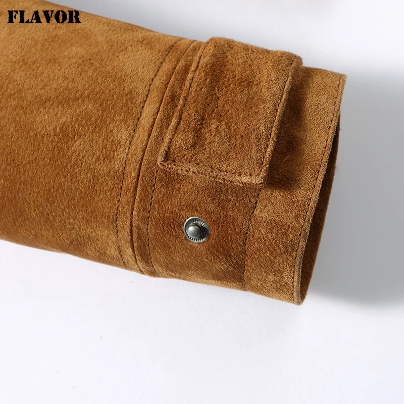 Veste cuir suédé homme hiver – Blouson motard style vintage chaud et élégant – Image 6