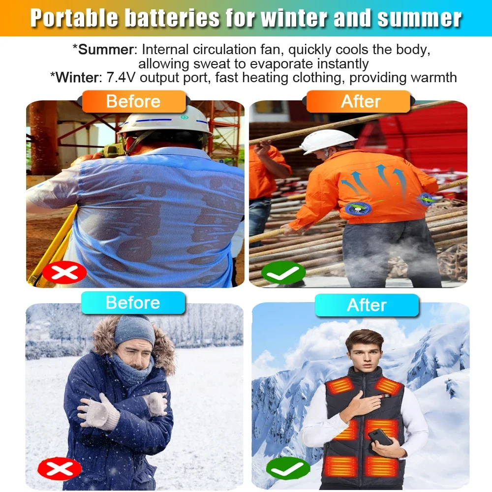 Batterie veste chauffante USB haute capacité pour veste chauffante – Power bank compatible vêtements chauffants – Image 3