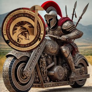 Porte-Casque Style Spartiate – Bouclier du Guerrier Motard