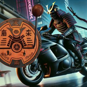 Porte Casque Moto Samouraï en Bois – Style Japonais Unique