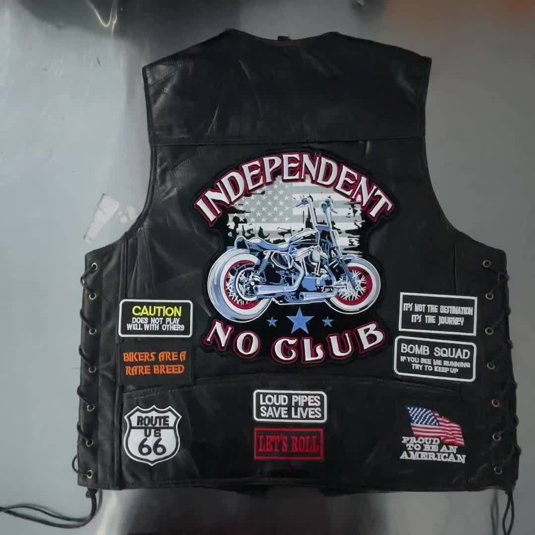 Gilet Biker Simili Cuir Homme – Esprit Rider Indépendant, Drapeau Américain, Route 66 – Style Moto Punk et Motard look – Image 9