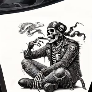 Autocollant vinyle squelette animal – Sticker adhésif 7 pouces résistant pour moto, casque, mur, ordinateur, bouteille ou déco motarde